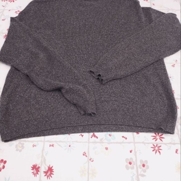 Relativity LGrayAngoraNylonRayon MetalicLngslvsKnitted CrewNeck Women's Sweater. - Picture 7 of 7